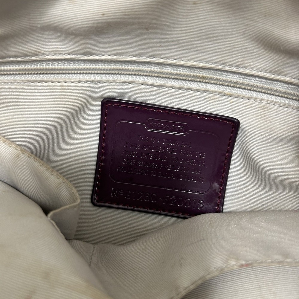 Coach 1941 est. No. 1260- F20018 Purple Canvas w/Leather trim Signature Stripe - Picture 12 of 14